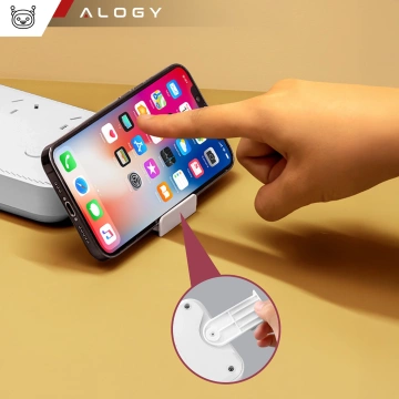 Lampka LED z funkcją ładowania gniazdkiem i stojakiem na telefon Alogy Desk Lamp 2 gniazda sieciowe 2x USB Biała