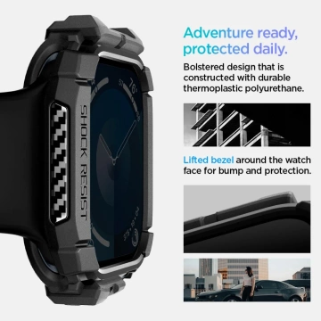 Etui Spigen Rugged Armor „Pro“ für Apple Watch 10 (42 MM) Mattschwarz