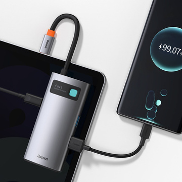 Hub 4w1 Baseus Metal Gleam Series, USB-C für USB 3.0 USB 2.0 HDMI USB-C PD