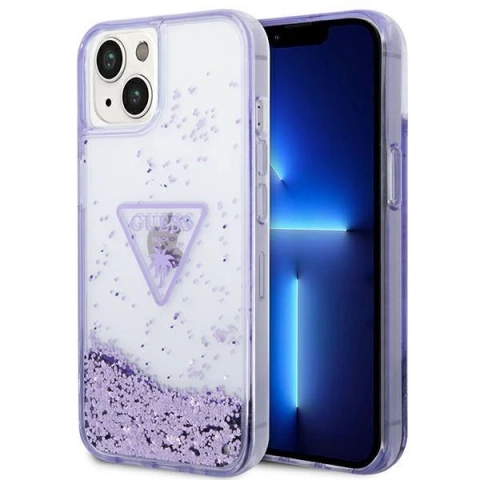Etui Guess GUHCP14MLFCTPU do Apple iPhone 14 Plus 6,7" fioletowy/purple hardcase Liquid Glitter Palm Collection