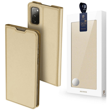 Etui ochronne z klapką Dux Ducis skórzane do Samsung Galaxy S20 FE 5G Złote