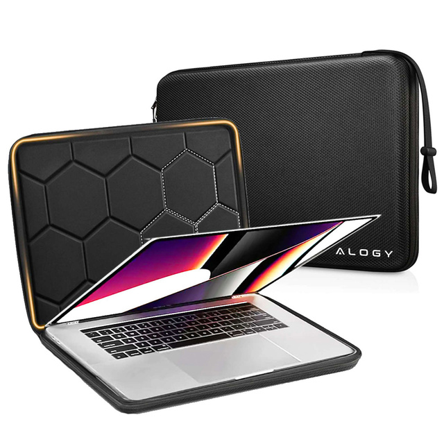 Torba na laptopa do MacBooka Air Pro 15" 16" Alogy ShieldCase Hard Foam Bag etui ochronne teczka 15-16" Czarna