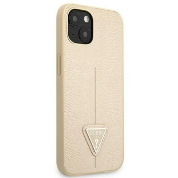 Etui Guess GUHCP13SPSATLE do Apple iPhone 13 Mini 5,4" beżowy/beige hardcase SaffianoTriangle Logo