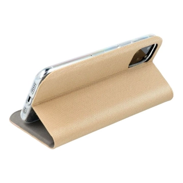 Etui Kabura SENSITIVE Book do iPhone 16 Złoty z Podstawką