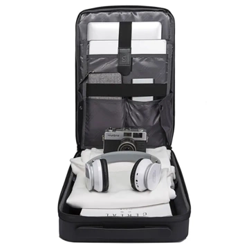 Bange wasserdichter Rucksack für 15,6-Zoll-Laptop, Stadtreisender, 45 x 30 x 16 cm, für Arbeit, Flugzeug, Herren, Damen, mit USB-Anschluss Schwarz