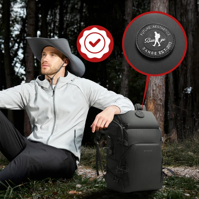Plecak wodoodporny Bange rozszerzany 36–56L na laptopy do 15.6" – pojemny i wygodny, odporny i oddychający, miejski i turystyczny, idealny do pracy i samolotu, unisex – Czarny
