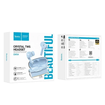 HOCO EW54 TWS Kabellose Bluetooth-Kopfhörer – Blau mit Ladeetui
