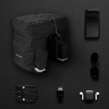 Wozinsky 60L geräumige Fahrradträgertasche (Regenhülle inklusive) schwarz (WBB13BK)