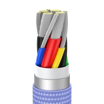 Baseus Crystal Shine Series Kabel USB-Kabel für schnelles Aufladen und Datenübertragung USB Typ C - USB Typ C 100 W 1,2 m lila (CAJY000605)