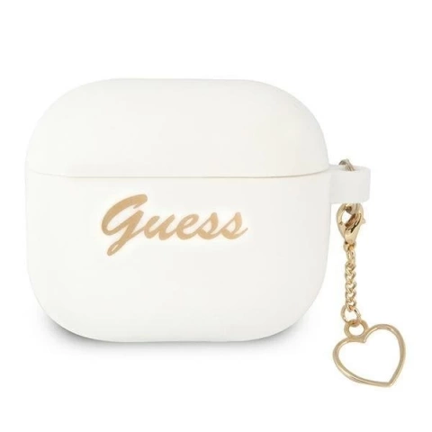 Guess GUA3LSCHSH AirPods 3 cover biały/white Silicone Charm Collection