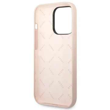 Case Guess GUHCP14XSLTGP iPhone 14 Pro Max 6.7" pink/pink Hardcase Silikon Dreieck