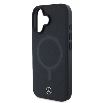 Mercedes Hülle für iPhone 16 6,1" Czarny MagSafe Hardcase Glattleder