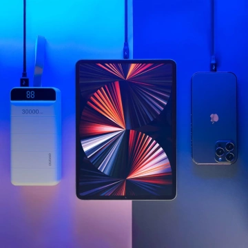 Dudao Powerbank 30000 mAh 3x USB mit LED-Lampe weiß (K8s weiß)