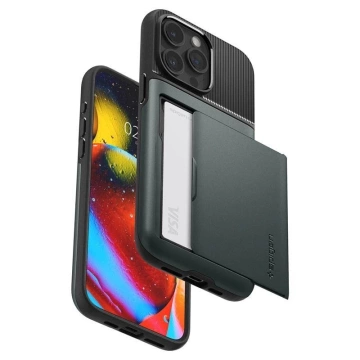 Spigen Slim Armor CS Hülle für Apple iPhone 15 Pro – dunkelgrün