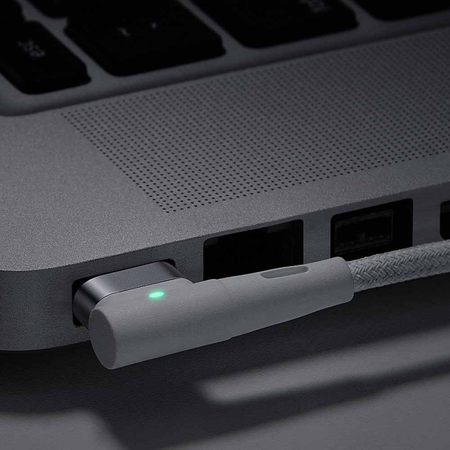 Kabel 2m magnetyczny kątowy Baseus Zinc Magnetic USB-C type C do MagSafe 60W Biały