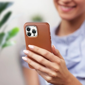 Dux Ducis Naples Hülle für iPhone 14 Pro Max magnetische Lederhülle MagSafe braun