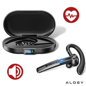 Kabelloses Headset für Bluetooth 4.0-Anrufe, Auto-Headset mit Display V8 Schwarz