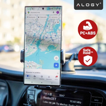 Autotelefonhalter, Fenster, Kühlergrill, Cockpit, Armaturenbrett, Auto, Auto, für 7-Zoll-Telefon Alogy 3in1 Black Organizer