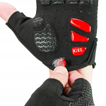 Rockbros S169BR S Fahrradhandschuhe mit Gel-Einsätzen – Schwarz und Rot