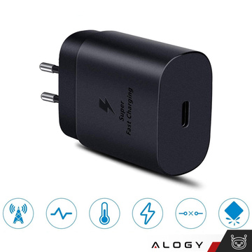 USB-C Typ C PD Premium Wandladegerät schnelles 25W 3A Typ-C Kabel 1M Alogy schwarz
