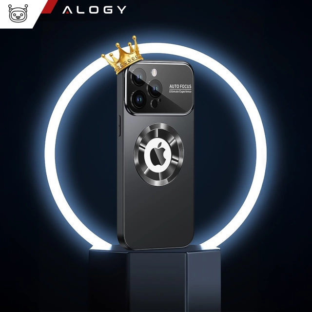 Etui do Apple iPhone 16 Pro Max obudowa Alogy MagSafe LuxeShield™ Case z ochroną obiektywów do MagSafe Graphite Black + szkło hartowane