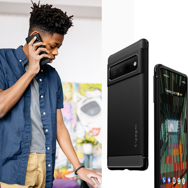 Etui pokrowiec futerał Spigen Rugged Armor do Google Pixel 6 Pro Matte Black