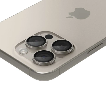2 x Spigen Optik.TR „Ez Fit“ Kameraschutz für iPhone 14 Pro / Pro Max / 15 Pro / Pro Max, natürliches Titan