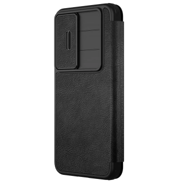 Hülle für Samsung Galaxy S25 Nillkin Qin Pro Schwarz mit Flip