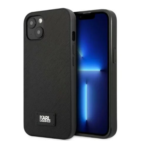 Handyschutzhülle Karl Lagerfeld KLHCP13SSFMP2K für Apple iPhone 13 Mini 5.4" Hardcase schwarz/schwarz Saffiano Plaque