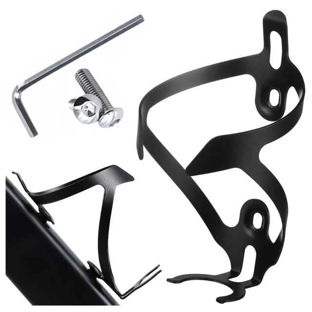 Koszyk na bidon napój butelkę wodę uchwyt rowerowy do roweru bidonu uniwersalny Czarny