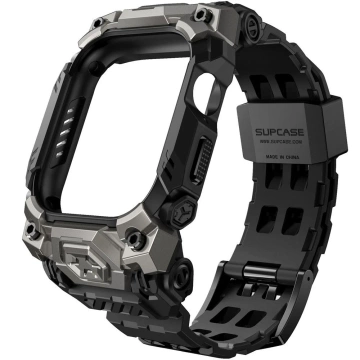 Apple Watch 10 (46 mm) Schwarzes SUPCASE Unicorn Beetle Ore-Gehäuse mit Armband