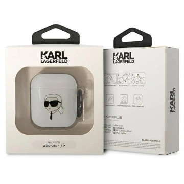 Schutzhülle für Kopfhörer Karl Lagerfeld für AirPods 1/2 Abdeckung transparent Karl`s Head