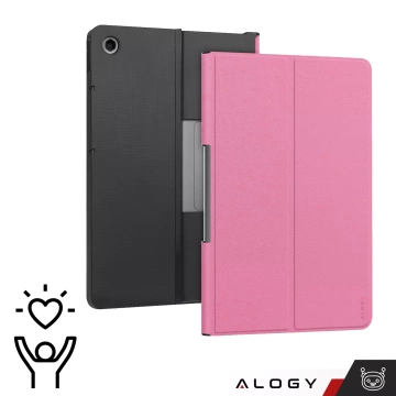 Schutzhülle aus Glas für Lenovo Tab Plus 11,5" 2024 TB351FU Alogy Book Cover Case Tablet Case Pink Gratis Stylus