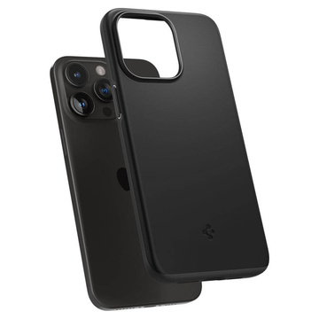 Hülle für iPhone 15 Pro Spigen Tin Fit Case, schützende Rückseite für das Telefon Schwarz