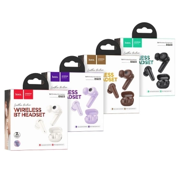 Słuchawki bezprzewodowe Bluetooth HOCO TWS EQ23 Etui ładujące Brązowe