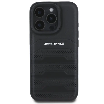 Etui do iPhone 16 Pro Max AMG Leather Debossed Lines czarne