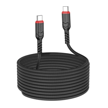 HOCO Kabel Typ C auf Typ C X59 3m Schwarz PD 60W 3A Nylongeflecht