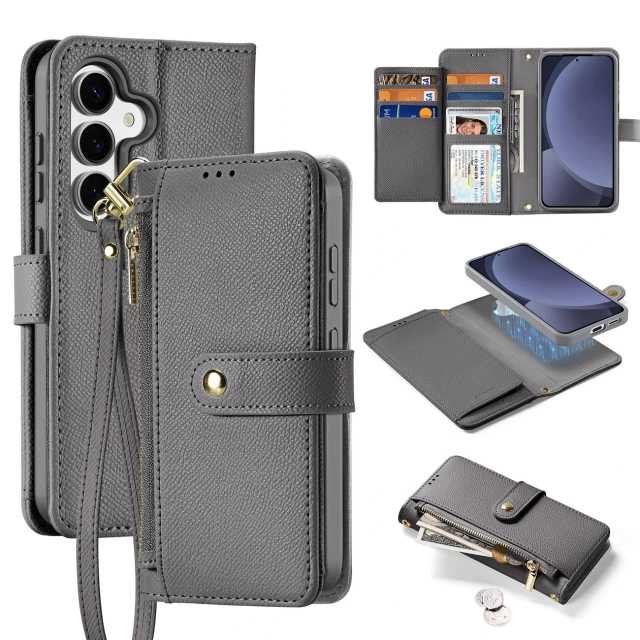 Samsung Galaxy S25 Dux Ducis Lava Lederhülle Grau