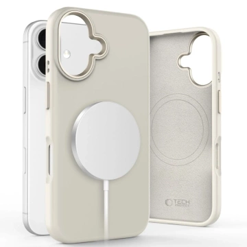 Etui für iPhone 16 Tech-Protect Silikon Pure MagSafe Cosmic Latte