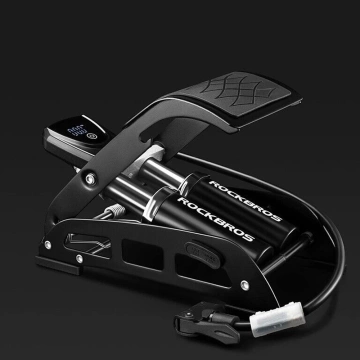 Rockbros 42430001001 Fußpumpe mit Display – Schwarz