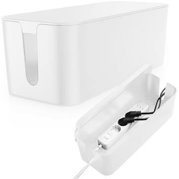 Kabel-Organizer Schreibtisch-Bodenbehälter Kabelbox Alogy Box L 40 cm groß Weiß