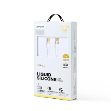Joyroom Liquid Silicone Kabel USB Typ C - USB Typ C zum Laden / Datenübertragung PD 100W 3m weiß (S-3050N18-10)