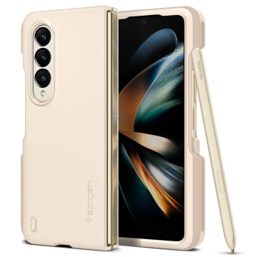 Es passt mit dem Spigen Thin Fit Pen auf das Samsung Galaxy Z Fold 4 Pearled Ivory