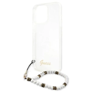 Guess GUHCP13LKPSWH iPhone 13 Pro / 13 6,1" Transparentes Hardcase White Pearl