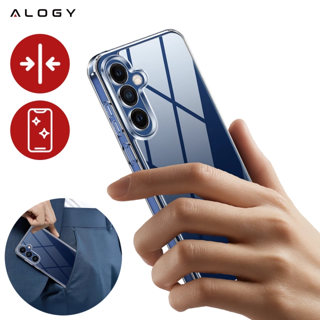 Etui Przezroczyste do Samsung Galaxy S25 Plus, Podwyższone Krawędzie, Idealne Dopasowanie, PC + TPU, Alogy HybridShield™ Case + SZKŁO HARTOWANE