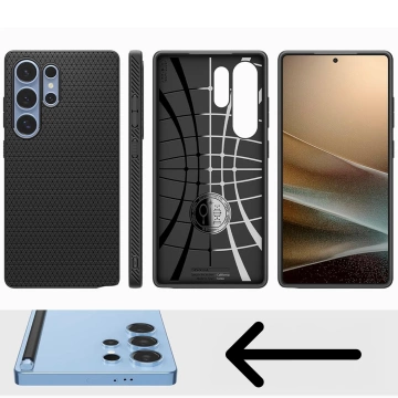 Samsung Galaxy S25 Ultra Hülle Schutzhülle Spigen Liquid Air Matt Schwarz