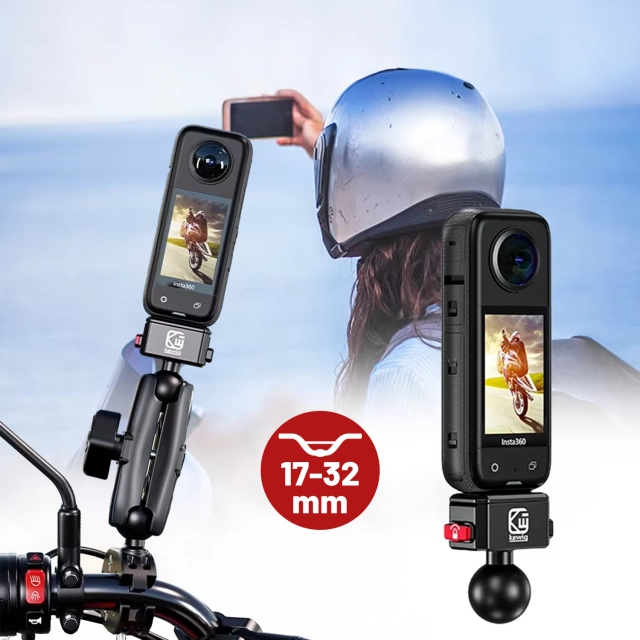 Uchwyt Motocyklowy Aluminiowy Kewig QuickLock do Kamer Sportowych telefonów 1/4 360, Stabilny z Blokadą Antywibracyjną, Szybkozaciskowy Montaż na Kierownicy lub Ramie