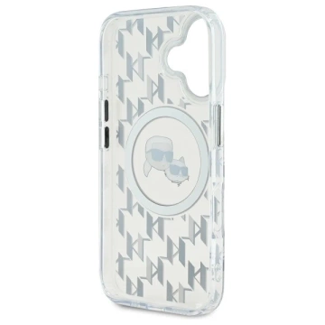 Karl Lagerfeld Hülle für iPhone 16 6,1" Transparent MagSafe IML Monogramm Karl