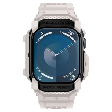 Hülle mit Armband für Apple Watch 10 (46 mm) Dune Beige Weiß Spigen Rugged Armor Pro