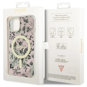 Etui Guess GUHMP14MHCFWSP do iPhone 14 Plus 6.7" hardcase Flower MagSafe